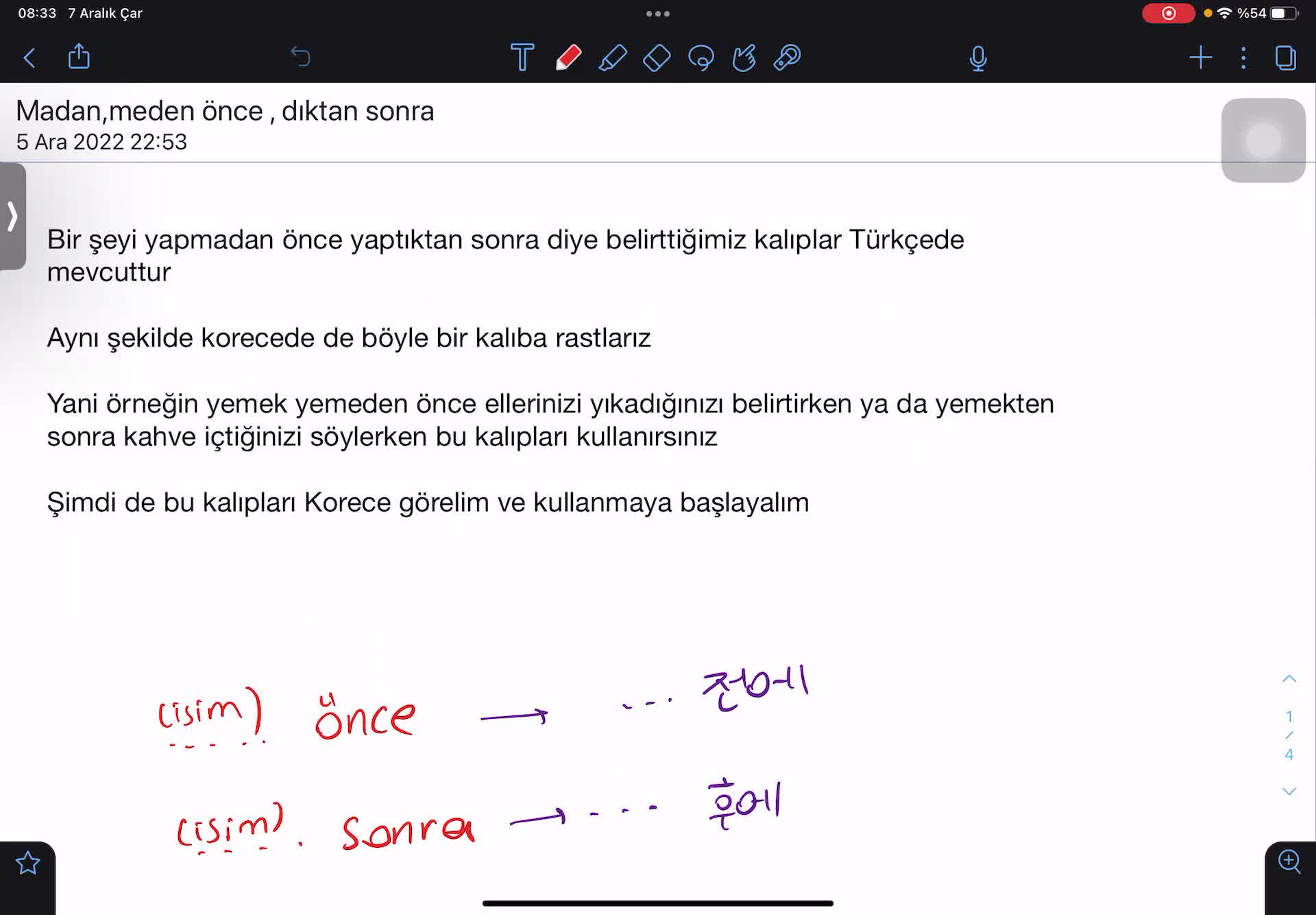 4. …önce, …sonra İsim Ve Fiile Kullanımı