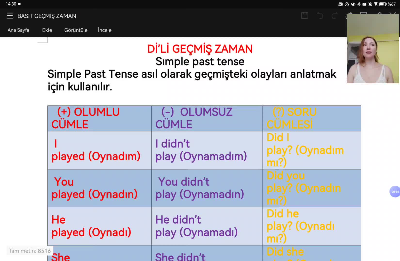 2. Simple Past Tense