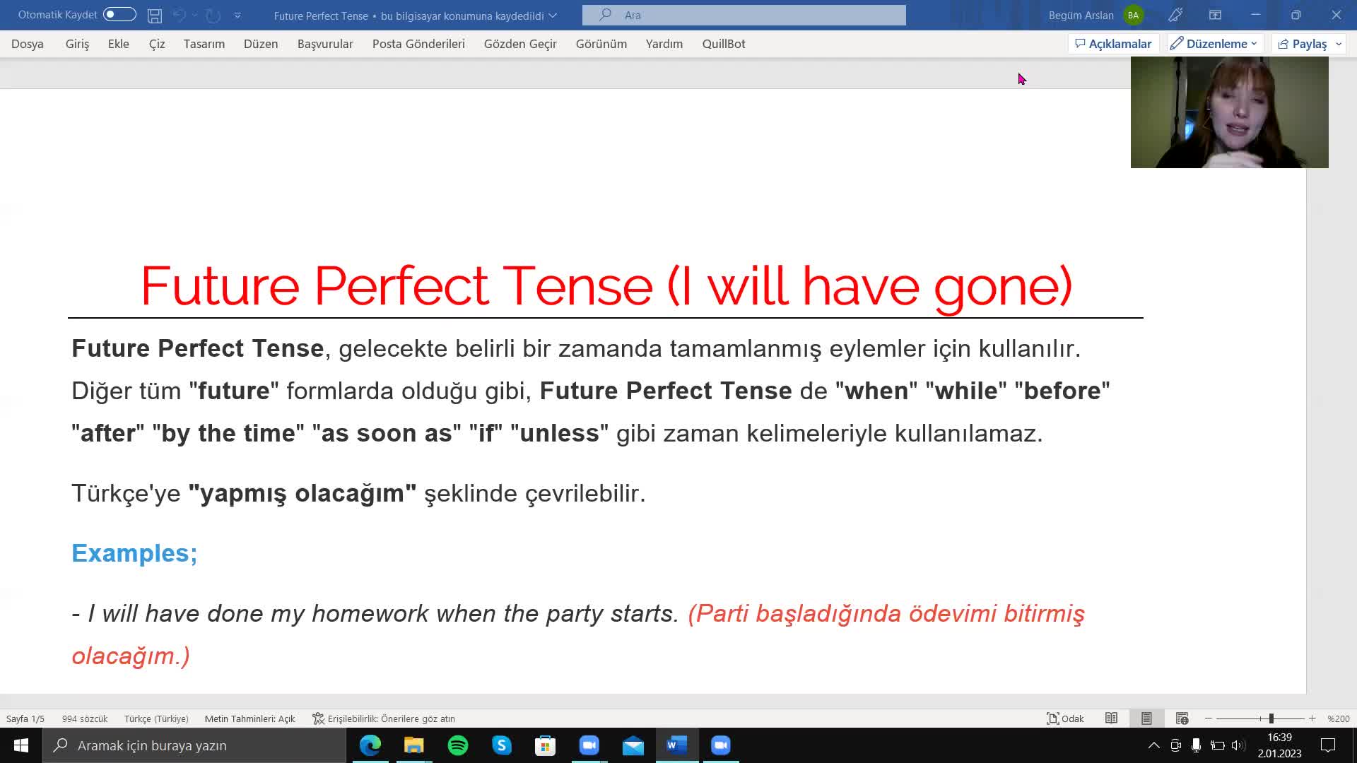 3. Future Perfect Tense