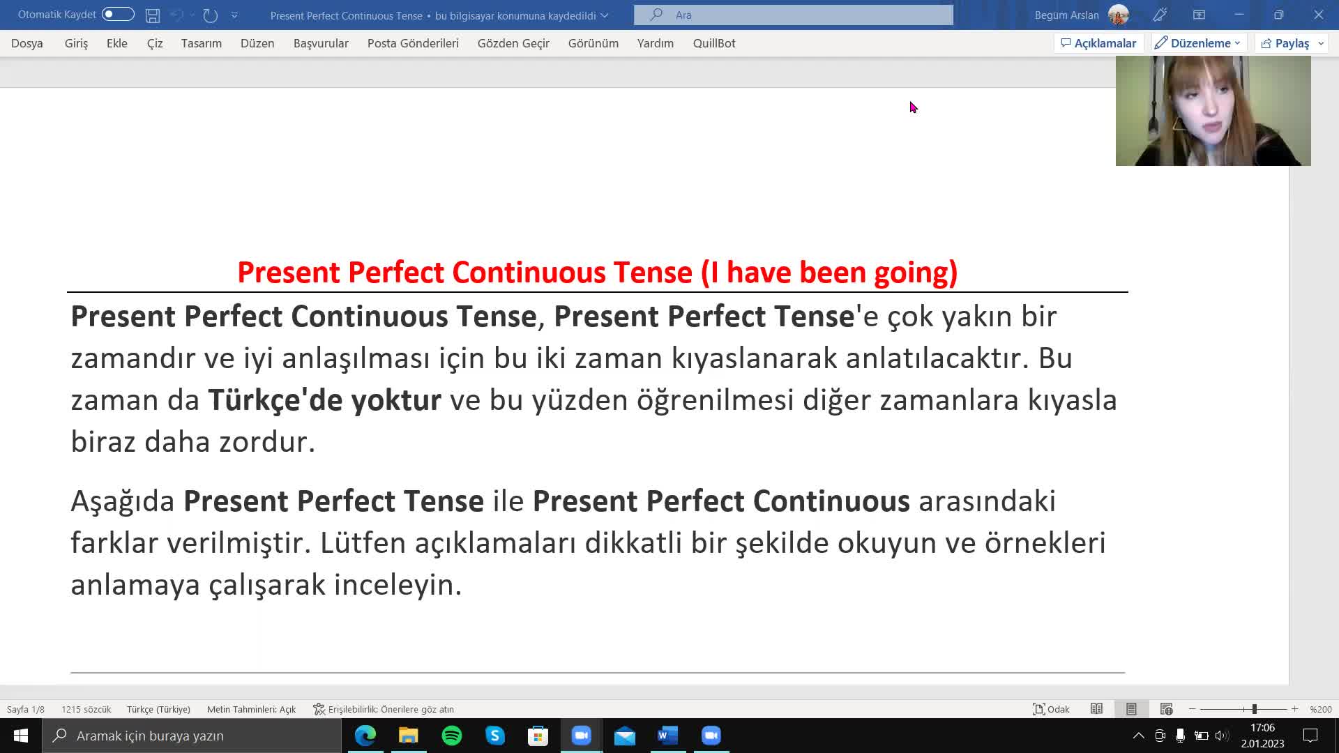 4. Present Perfect Continuous Tense