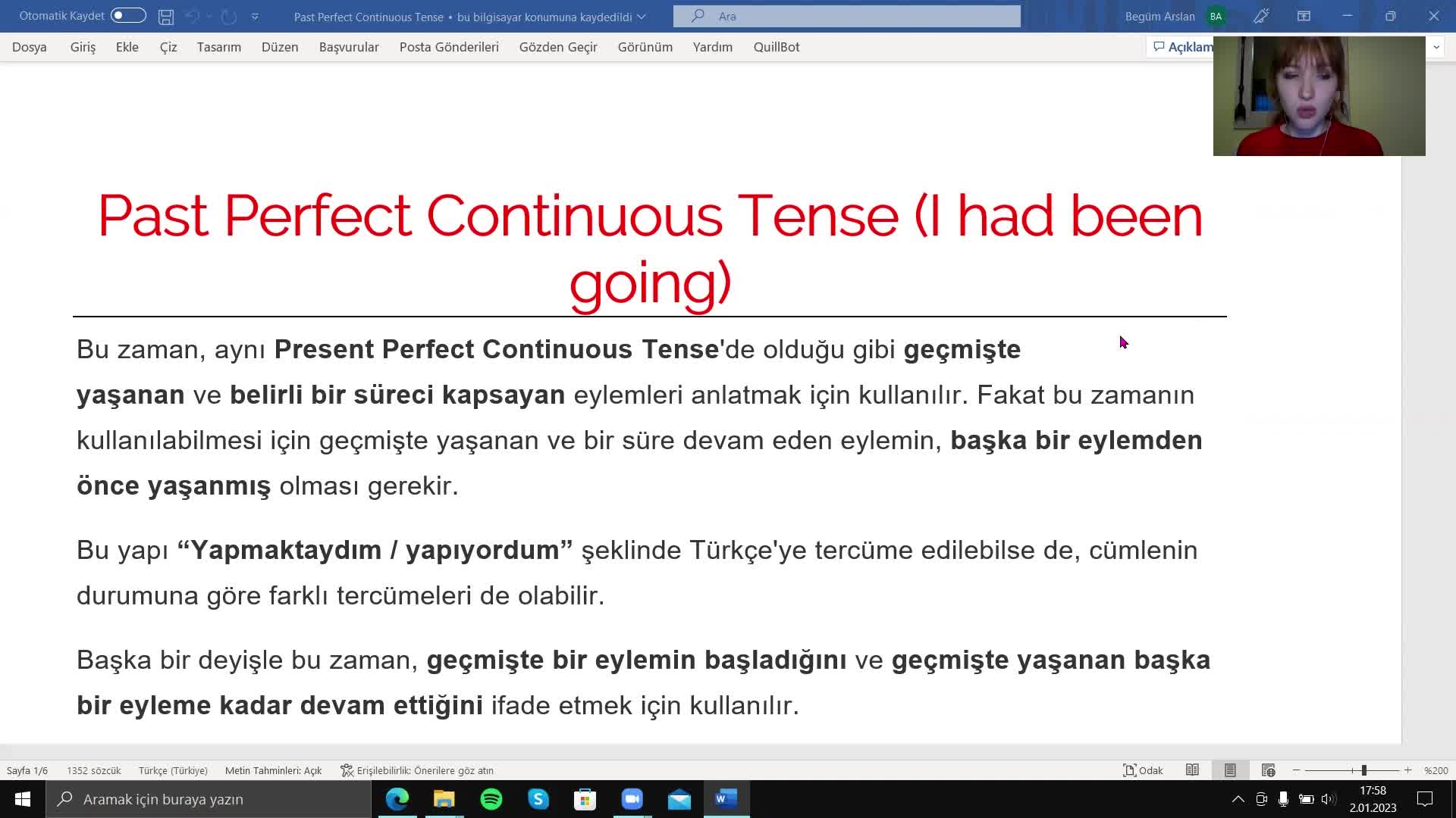 5. Past Perfect Continuous Tense