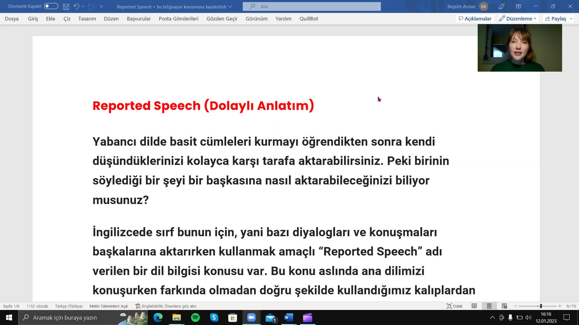 10. Reported Speech (Indirect Speech)