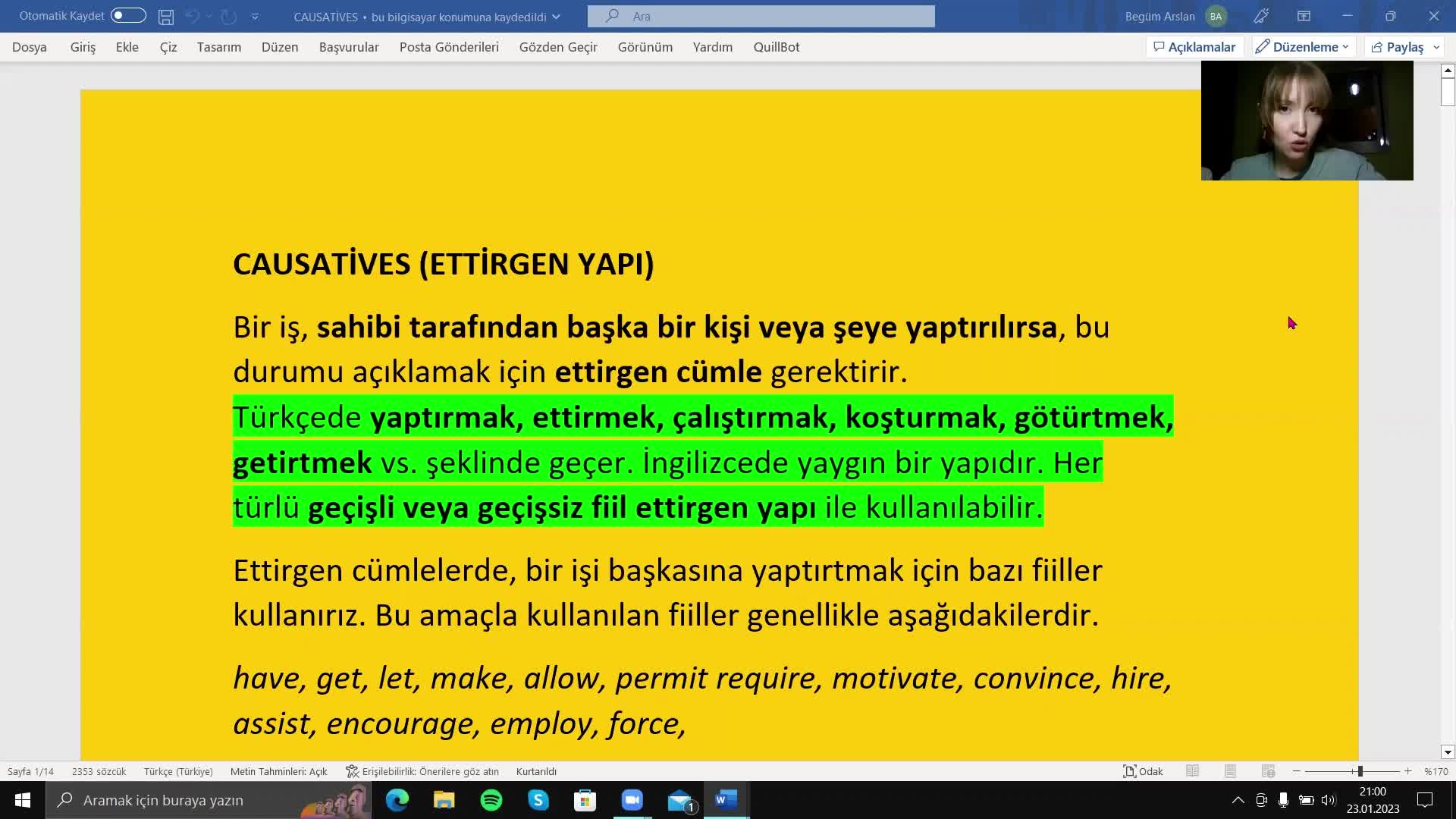 3. Causatives(Ettirgen Yapı)